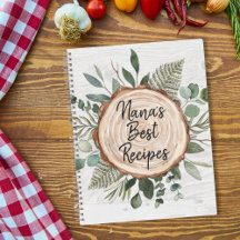 レシピクックブックオーガナイザー素朴ウッド