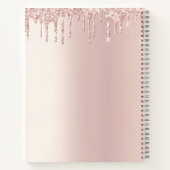 レシピクックブックケーキベーカリーバラ金ゴールドグリッタードリップ ノートブック (裏面)