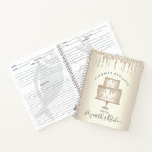 レシピクックブックケーキ金ゴールドグリッタードリップベーカリーシェフ ノートブック (内部)