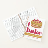 レシピクックブックケーキ金ゴールドバーガンディーレッドベイクモダンク ノートブック (内部)