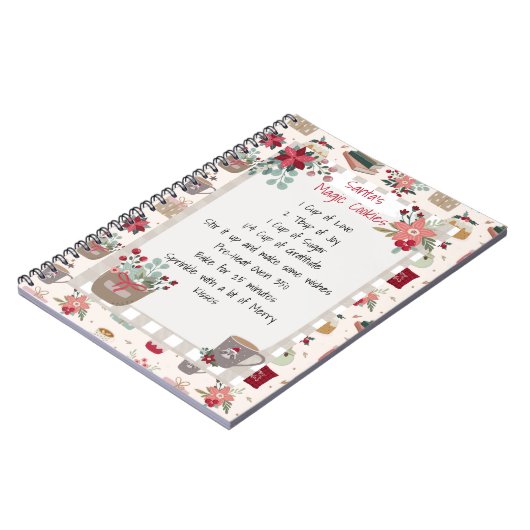 レシピクックブックパターンクリスマスファミリー ノートブック (左側)