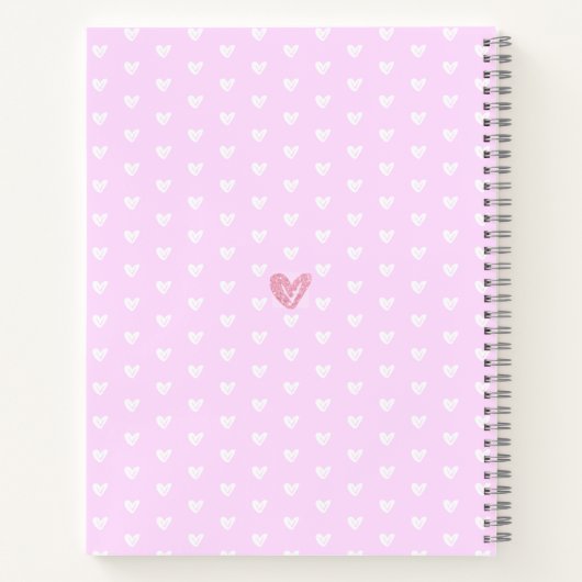 レシピクックブックピンクカップケーキハートモダンスイーツ ノートブック (裏面)