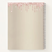 レシピクックブックピンクグリッターカップケーキベーカリー金ゴールド ノートブック (裏面)