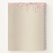 レシピクックブックピンクケーキベーカリーグリッタードリップ金ゴールド ノートブック (裏面)