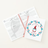 レシピクックブックホリデー格言フローラモダンリース ノートブック (内部)