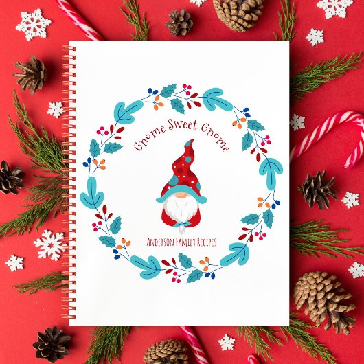 レシピクックブックホリデー格言フローラモダンリース ノートブック
