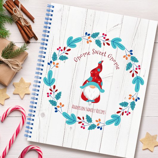 レシピクックブック格言ホリデーフローラリース 素朴 ノートブック