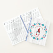 レシピクックブック格言ホリデーフローラリース 素朴 ノートブック (内部)