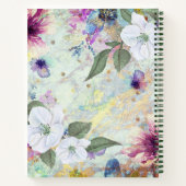 レシピクックブック、ヴィンテージアクアフローラ水彩 ノートブック (裏面)