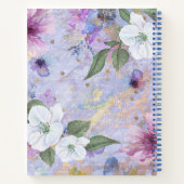 レシピクックブック、ヴィンテージ紫フローラ水色 ノートブック (裏面)