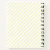 レシピクックブック、国レモンの水色、ストライプ ノートブック (裏面)