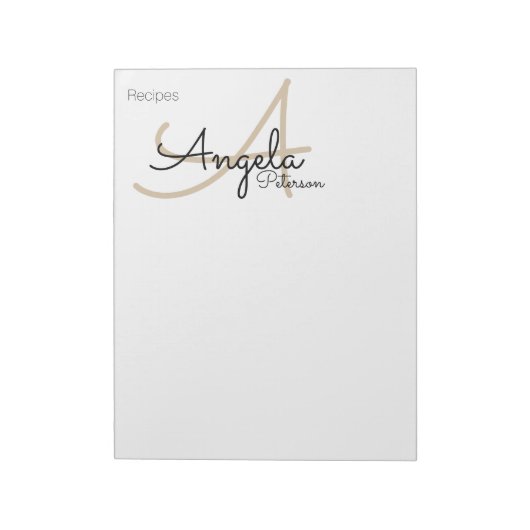 レシピシェフのノートモノグラムの ノートパッド (回転)