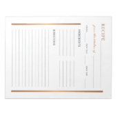 レシピシートのキッ空白のチンからエレガント ノートパッド (正面)