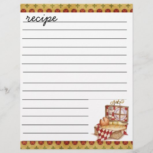 レシピシート (正面)