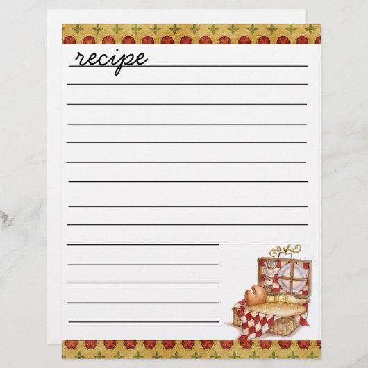 レシピシート (正面/裏面)