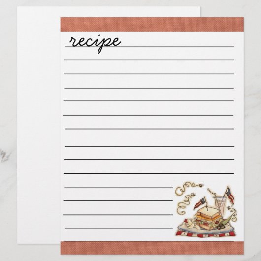 レシピシート (正面/裏面)
