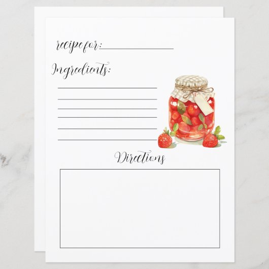 レシピジャム用の苺ブックページ (正面/裏面)