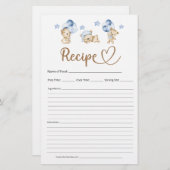 レシピテディベアボーイ赤ちゃんシャワー (正面/裏面)