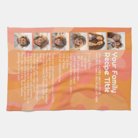 レシピテンプレートのレシピと写真 キッチンタオル (横)