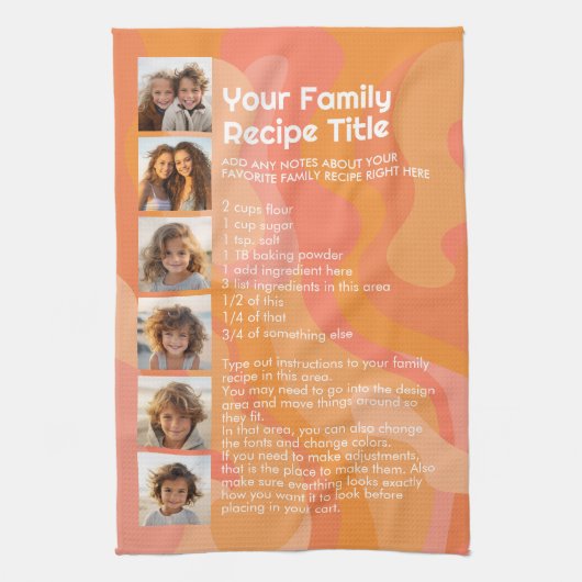 レシピテンプレートのレシピと写真 キッチンタオル (縦)