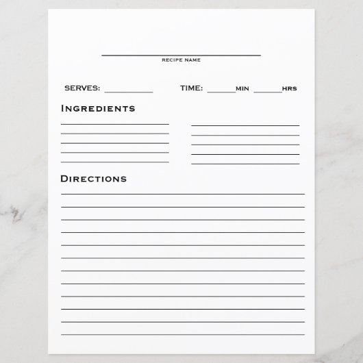 レシピテンプレート (裏面)