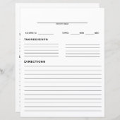 レシピテンプレート (正面/裏面)