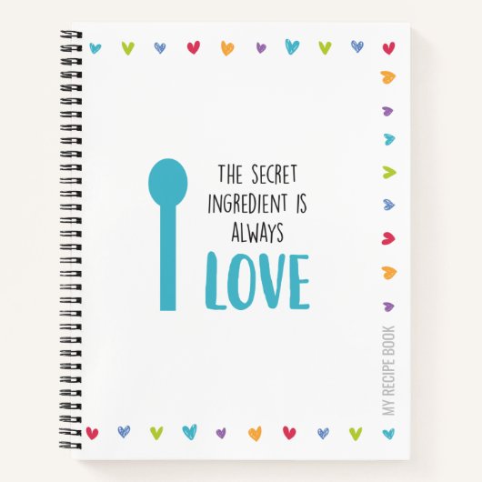 レシピノートブックまたは履歴書レシピの入力 ノートブック (正面)