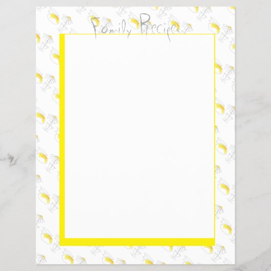 レシピノートブックページレモンデイジーキッチンモダン チラシ (正面)