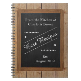 レシピノートChalkboard上にあなたの名前 ノートブック
