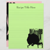 レシピバインダーシート8.5x11カスタマイズ可能な両面 (正面/裏面)