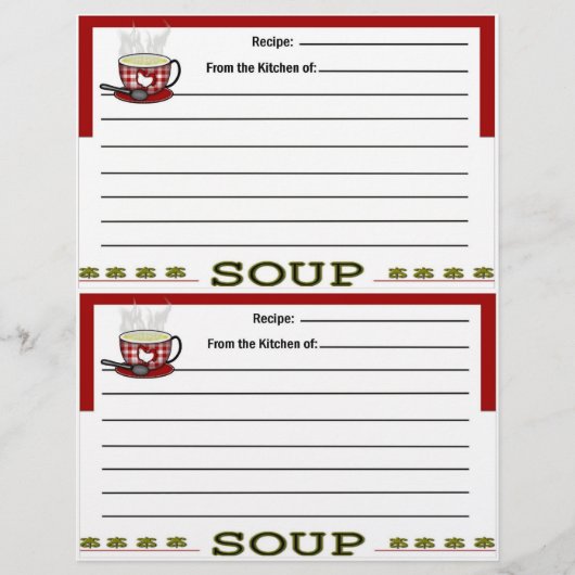 レシピバインダー用スープレシピページ (正面)