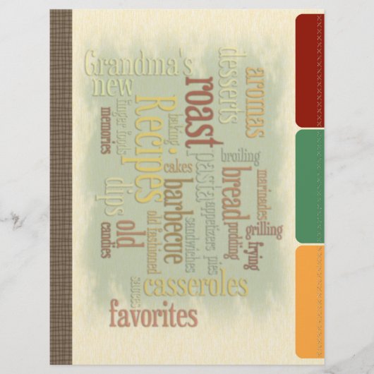 レシピバインダー用フェイクタブ付きレシピ分割線 (正面)