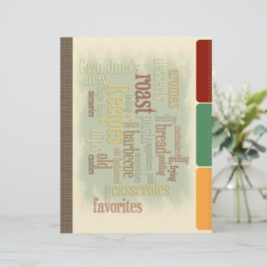 レシピバインダー用フェイクタブ付きレシピ分割線 (スタンド正面)