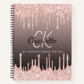 レシピバラ金ゴールドドリップブラックモノグラム ノートブック (正面)