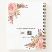 レシピパンパスグラスバラ金ゴールドピンク写真アーチ ノートブック (裏面)