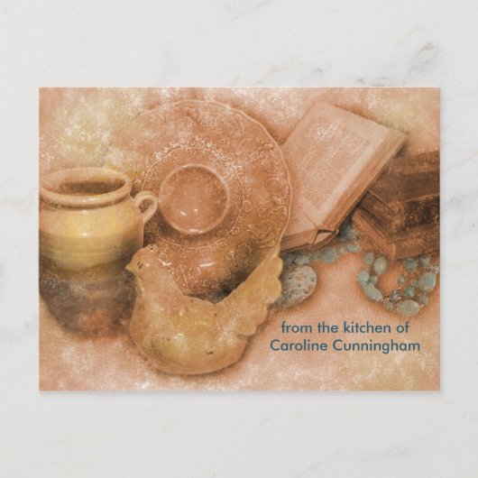 レシピパーソナライズされたカード（セラミックスルースターアート） ポストカード (正面)