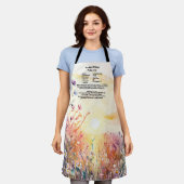レシピパーソナライズされたキープサケワイルドフラワーワートカラー エプロン (着用した状態)