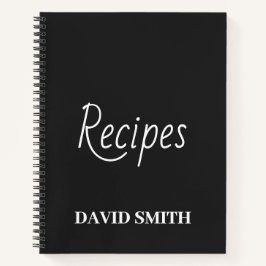 レシピパーソナライズされたジャーナル(白黒) ノートブック