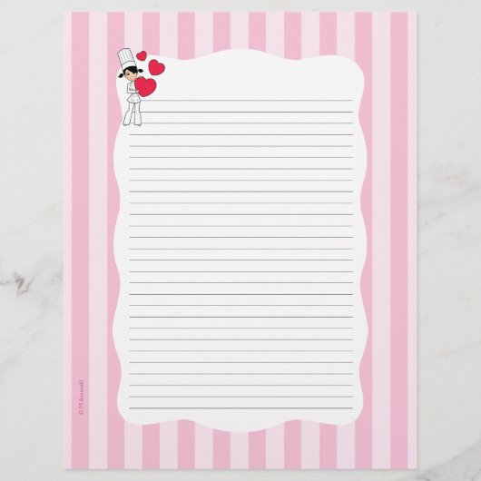 レシピパーソナライズされたバインダーのレシピページ (正面)