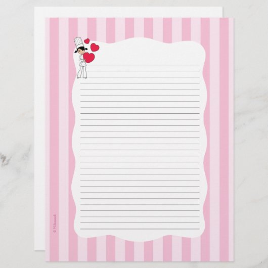 レシピパーソナライズされたバインダーのレシピページ (正面/裏面)