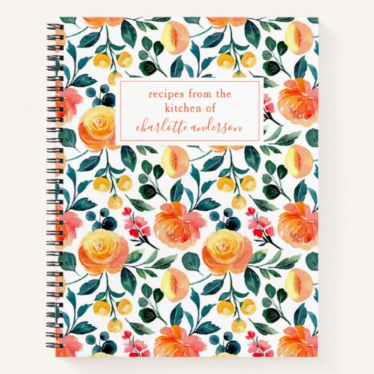 レシピパーソナライズされたフローラホーム調理師フードフルーツ ノートブック (正面)