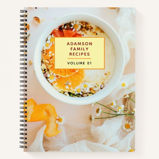 レシピパーソナライズされたブック。名前。家族モダン ノートブック (正面)