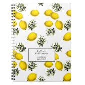 レシピパーソナライズされたレモンとオリーブパターン ノートブック (正面)