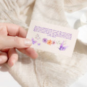 レシピパープル蝶ブライダルシャワー エンクロージャーカード