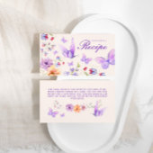 レシピパープル蝶ブライダルシャワー エンクロージャーカード