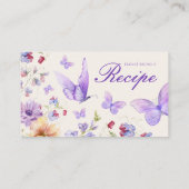 レシピパープル蝶ブライダルシャワー エンクロージャーカード (裏面)