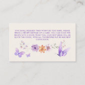 レシピパープル蝶ブライダルシャワー エンクロージャーカード (正面)