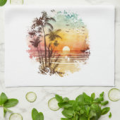 レシピビーチテーマサンセットギフト キッチンタオル (折り畳み)