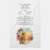 レシピビーチテーマサンセットギフト キッチンタオル (縦)