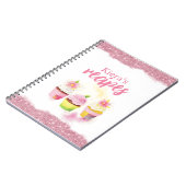 レシピピンクグリッターカップケーキノートブパーソナライズされたック ノートブック (左側)